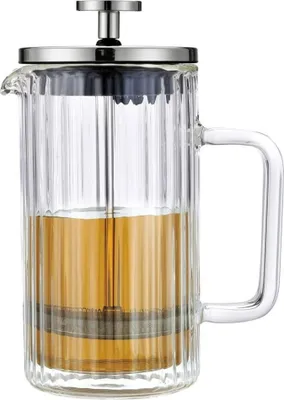 Produktbild von Kaffee- und Tee-Ei Glas 1000ml French Press silber KLAUSBERG KB-7758