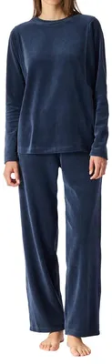 Produktbild von Schiesser Damen Lounge Set lang deep sea blue