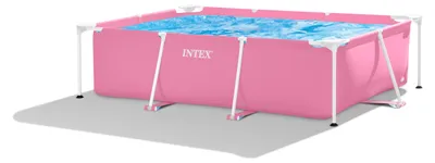 Produktbild von INTEX 28266NP - Pink Rectangular Frame Pool (220x150x60cm) Swimmingpool Planschbecken