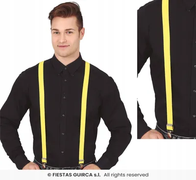 Produktbild von Guirca Gelbe Hosenträger für Erwachsene - Breite 3 cm