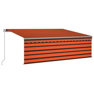 Produktbild von Markise Manuell Einziehbar mit Rollo 4,5x3 m Orange Braun