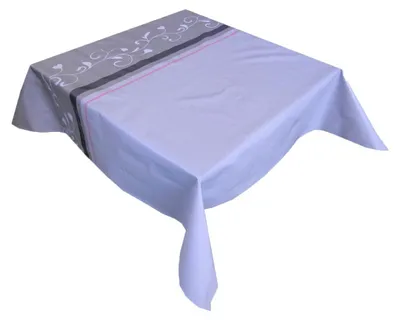 Imagen del producto de Mantel de hule estampado por metros - Cenefa largo de Mesa Gris 43172-1