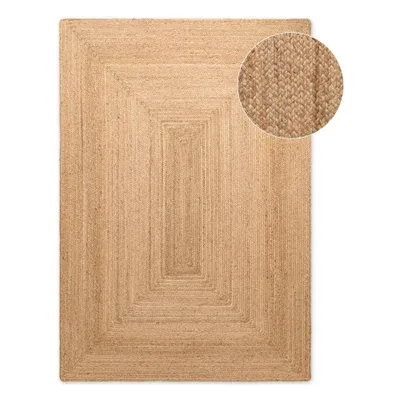 Zdjęcie produktu dla Dywan jutowy do salonu 120x170cm,dwustronny naturalny beżowy dywan z juty