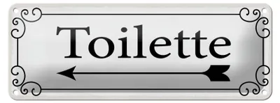 Produktbild von Blechschild Hinweis 27x10 cm Toilette Pfeil links Deko Schild