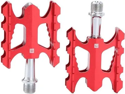 Produktbild von Famanu Aluminium Mountainbikepedalen - Antirutsch-Plattformpedalen, leicht und langlebig - Rot