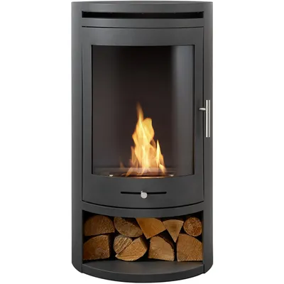 Immagine prodotto di Stufa a bioetanolo OKO S5 con ripiano in legno in grigio antracite