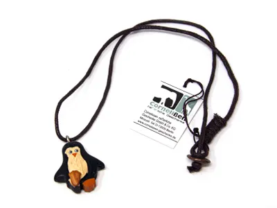 Produktbild von Kette Pinguin, Holzanhänger Ketten Modeschmuck Holzkette Pinguine