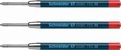 Produktbild von Schneider Slider Kugelschreiber Mine M 3er-Set rot
