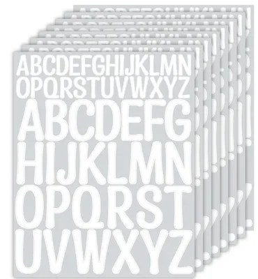 Produktbild von Set mit 416 selbstklebenden Buchstaben auf 8 Bögen für kreative Projekte
