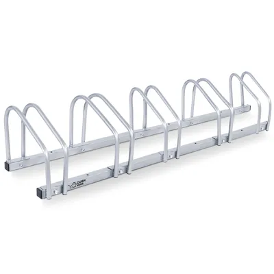 Produktbild von CCLIFE Fahrradständer Boden für 5 Fahrräder mit Reifenbreiten bis 65 mm Eisen Fahrradhalter 130 x 32 x 26 cm