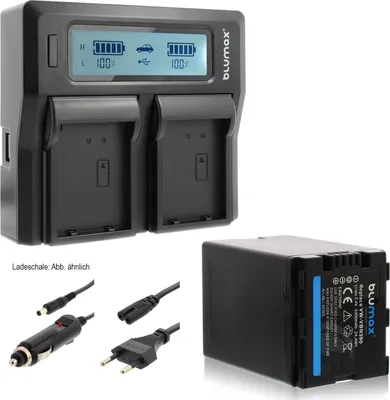 Produktbild von 1x Akku + Lader für Panasonic VW-VBN390 VW-VBN260 VW-VBN130 3300 mAh 7,2V
