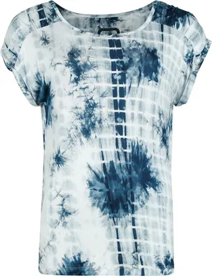 Produktbild von RED by EMP Damen weiß-blaues T-Shirt mit individuellem Batik-Muster M