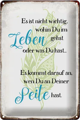 Produktbild von Blechschild Spruch 20x30cm nicht wichtig wohin du gehst