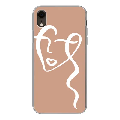 Produktbild von MuchoWow® Handyhülle Schutzhülle Hülle für iPhone XR Frau - Gesicht - Abstrakt Silikon Softcase Handy Hülle - Schutzdeckel