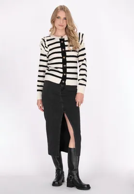 Immagine prodotto di SAPORTA, maglione da donna, righe bianche e nere, taglia XL/XXL