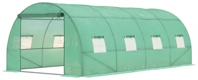 Produktbild von Outsunny Gewächshaus 5,9 x 3 x 2 m Foliengewächshaus mit 8 Fenster, Rolltür
