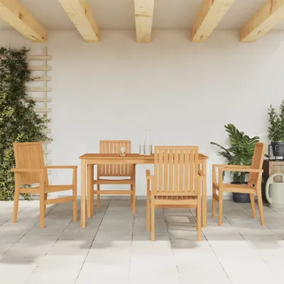 Obrázek produktu pro Maison Exclusive – 5dílná zahradní jídelní souprava z masivního teakového dřeva