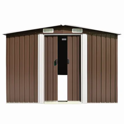 Zdjęcie produktu dla vidaXL Szopa ogrodowa 257x580x181 cm metalowa brązowa