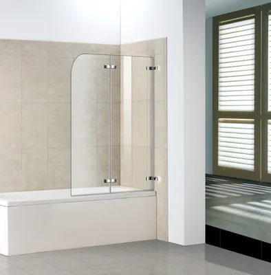 Produktbild von B.110xH.140cm Badewanneaufsatz mit Scharnier Drehen 180°duschabtrennung 5mm ESG Duschwand