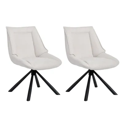 Produktbild von Duhome Esszimmerstuhl 2er Set Küchenstuhl 180° Drehbar Stuhl aus Chenille-Stoff und Metallgestell Loungestuhl mit Rückstellfunktion, Weiß