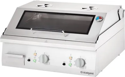 Produktbild von Elektro-Griddleplatte als Tischgerät mit Deckel, 800x700 mm, glatte Grillfläche, Serie 700 ND