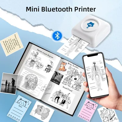 Produktbild von Mini-Drucker, tragbarer Etikettendrucker, für Reisen, Android und iOS, thermisch