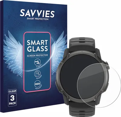 Produktbild von 3x Savvies Schutzglas Folie für Coros Apex 4 (42 mm) 9H Panzer Schutzfolie Glas Displayschutz klar transparent
