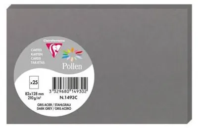 Immagine prodotto di Biglietti da visita Clairefontaine Pollen, grigio scuro, 82x128 mm, 25 pezzi