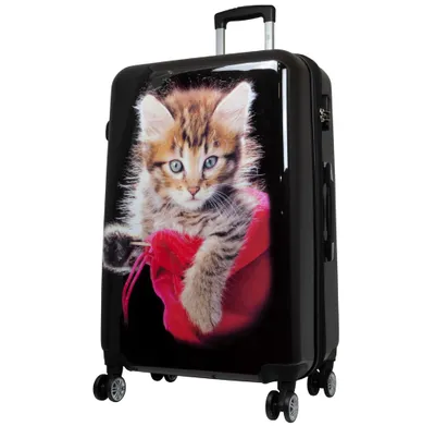 Produktbild von großer Reisekoffer Katze Größe L Trolley bunt 77cm