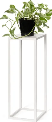 Immagine prodotto di LAMO Manufaktur Portafiori in metallo avorio 68 cm | Porta vasi da interno design moderno da soggiorno, camera da letto | Grande supporto per piante nuziali, tavolino per sculture e decorazioni casa