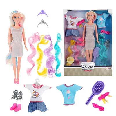 Obrázok produktu pre Bábika Lauren Teen+vlasy text +gem. 04117A