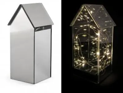 Immagine prodotto di H&H Casa In Vetro Colore Argento Con Led Cm9X9Xh20