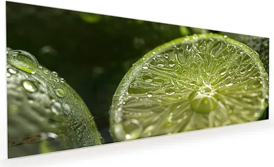 Produktbild von Küchenrückwand Spritzschutz Glas mit Motiv Frische Limetten 40 x 40 cm