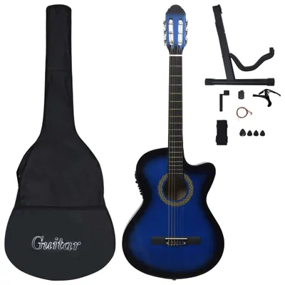 Immagine prodotto di Set Chitarra Western 12 pz con Equalizzatore e 6 Corde Blu