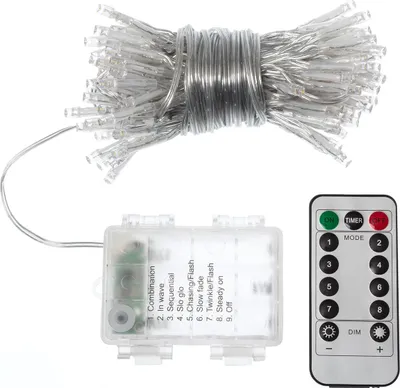 Produktbild von LED-Girlande mit Batterie für Sonnenschirm 1m 3000K Warmweiß