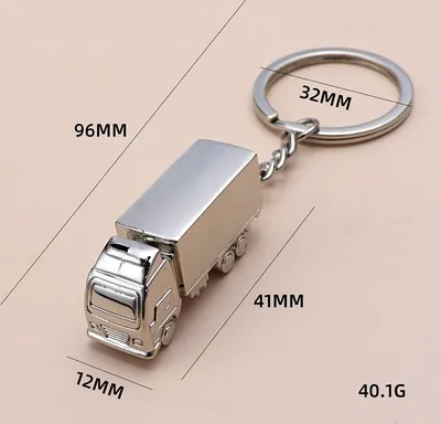 Image de INF Porte-clés camion argenté - Cadeau unique pour homme
