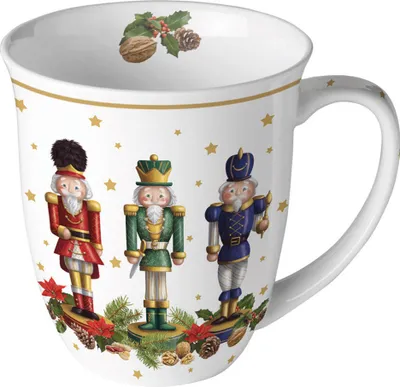 Produktbild von Tasse aus Porzellan Bearded Nutcracker - Drei farbige Nussknacker 0,4L, Höhe 10,5cm