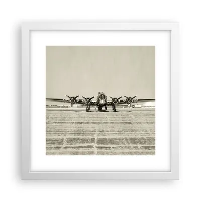 Produktbild von Gerahmtes Poster - Weißer Rahmen - Flugzeug alt Bomber - 30x30 cm - Wand Bild - Wanddeko - Wandbilder - Kunstposter - Wandposter - Bilderrahmen - Bilder - Kunstdruck - Wandbild - P2WAC30x30-4184
