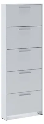 Produktbild von Schuhschrank Caspio, Schuhregal, Mehrzweck-Eingangsgarderobe, Möbel für Schuhe, 69x17h187 cm, Weiß