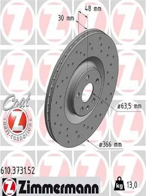 Produktbild von 2x ZIMMERMANN Bremsscheibe 610.3731.52 für VOLVO XC90 II (256) XC60 II (246)