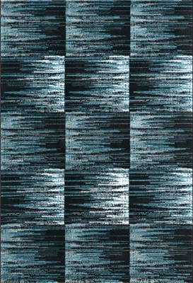 Produktbild von Padiro Design Kurzflor-Teppich 240 x 300 cm - Türkis - geometrisches Rauten- und Blockmuster - für Fußbodenheizung