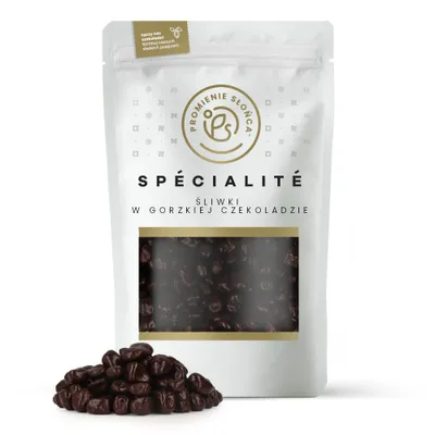 Zdjęcie produktu dla Śliwki Kawałki w Gorzkiej Czekoladzie 250 g