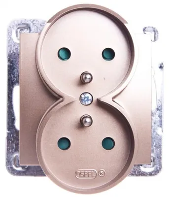 Produktbild von Ospel GP-2YRZP/m/28, Gold, IP20, 16 A, 71 mm, 45 mm, 71 mm