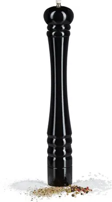 Zdjęcie produktu dla Klasyczny czarny drewniany młynek do pieprzu z ceramicznym mechanizmem, 40 cm