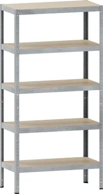 Obrázek produktu pro Kovový bezšroubový regál s policemi z MDF 18 x 90 x 45 cm, 5 polic