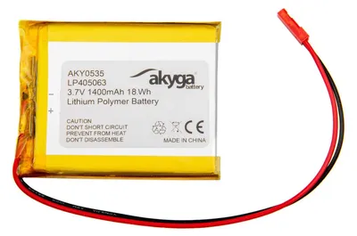 Image de Li-Po Battery LP405063 Akyga AKY0535 3.7V / 1400mAh PCM JST 2-Pin Connector 150mm