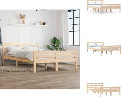 Produktbild von vidaXL Massivholzbett 140x200 cm -  Betten & Bettgestelle