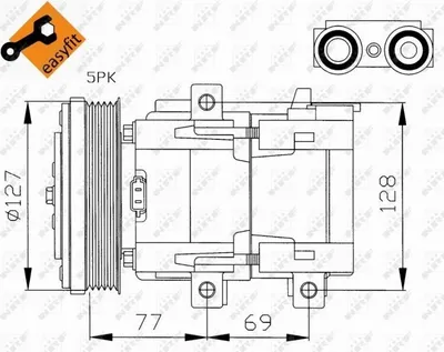 Produktbild von NRF 32061 FS10-170 Klimaanlage Klimakompressor PAG 46 für FORD MONDEO II Kombi (BNP) MONDEO II (BAP) MONDEO I (GBP) MONDEO II Stufenheck (BFP)