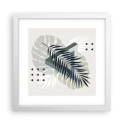 Produktbild von Gerahmtes Poster - Weißer Rahmen - Monstera Palme Grafik - 30x30 cm - Wand Bild - Wanddeko - Wandbilder - Kunstposter - Wandposter - Bilderrahmen - Bilder - Kunstdruck - P2WAC30x30-4519
