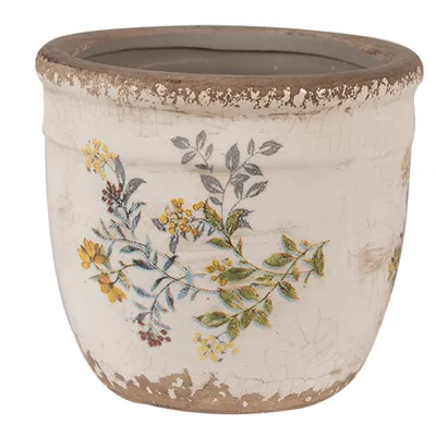 Obrázek produktu pro Clayre & Eef Květináč Ø 13x11 cm Béžový žlutý keramický květináč